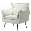 Accent Chairs-Kirkland's Home Upholstered Flange Accent Chair Ivory