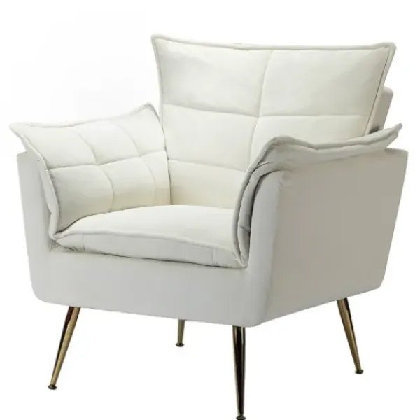 Accent Chairs-Kirkland's Home Upholstered Flange Accent Chair Ivory