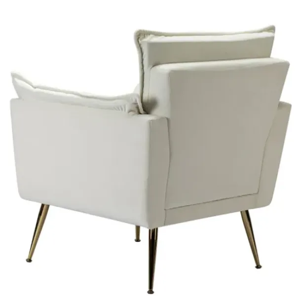 Accent Chairs-Kirkland's Home Upholstered Flange Accent Chair Ivory