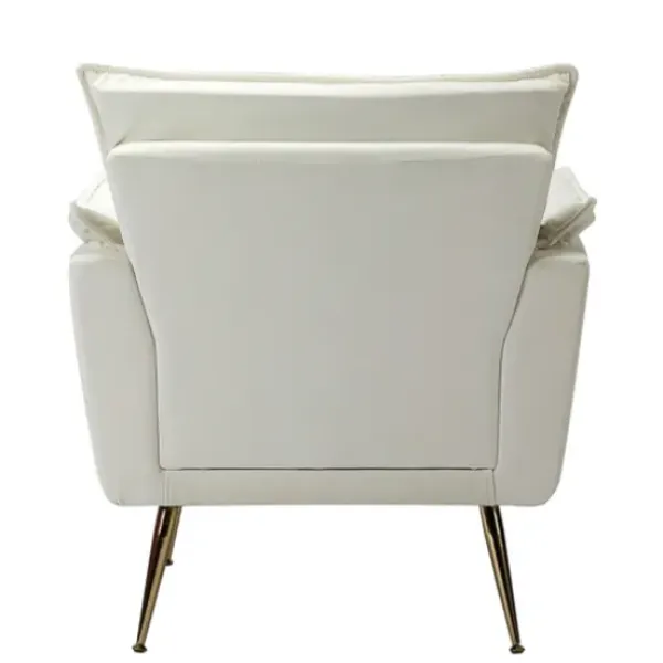 Accent Chairs-Kirkland's Home Upholstered Flange Accent Chair Ivory