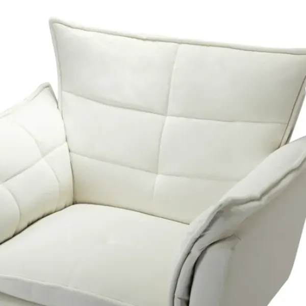 Accent Chairs-Kirkland's Home Upholstered Flange Accent Chair Ivory