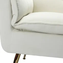 Accent Chairs-Kirkland's Home Upholstered Flange Accent Chair Ivory