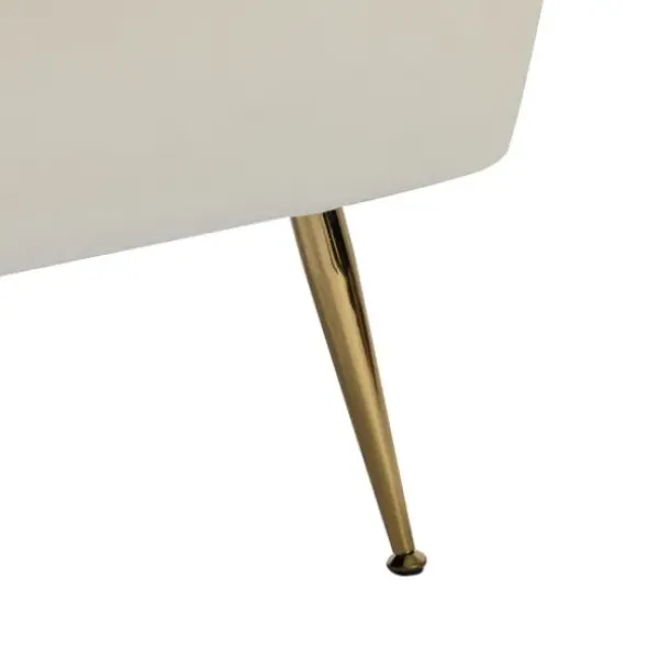 Accent Chairs-Kirkland's Home Upholstered Flange Accent Chair Ivory