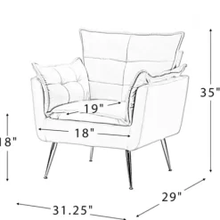 Accent Chairs-Kirkland's Home Upholstered Flange Accent Chair Ivory