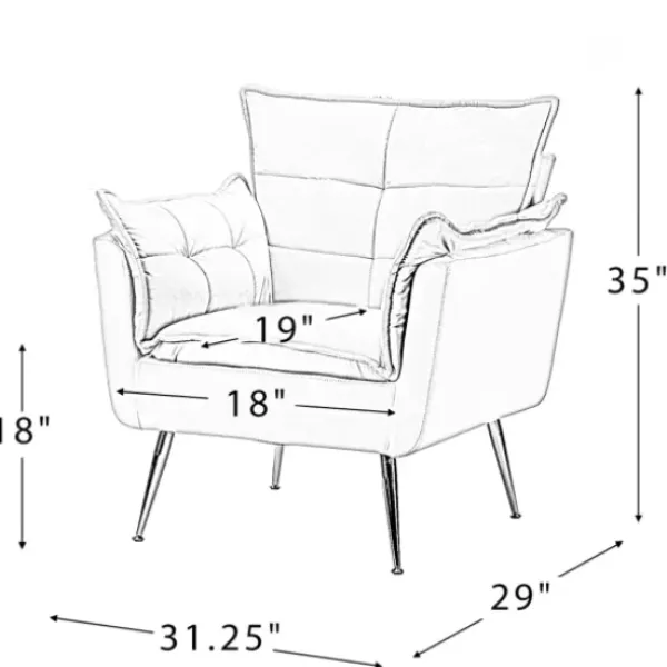Accent Chairs-Kirkland's Home Upholstered Flange Accent Chair Ivory