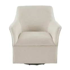 Accent Chairs-Kirkland's Home Upholstered Flared Arm Swivel Accent Chair Ivory