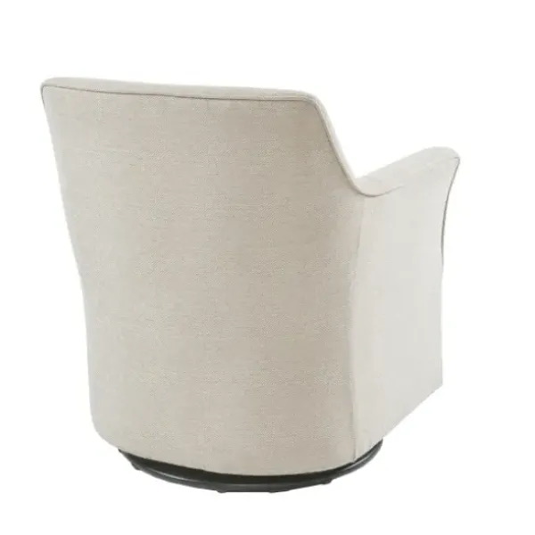 Accent Chairs-Kirkland's Home Upholstered Flared Arm Swivel Accent Chair Ivory