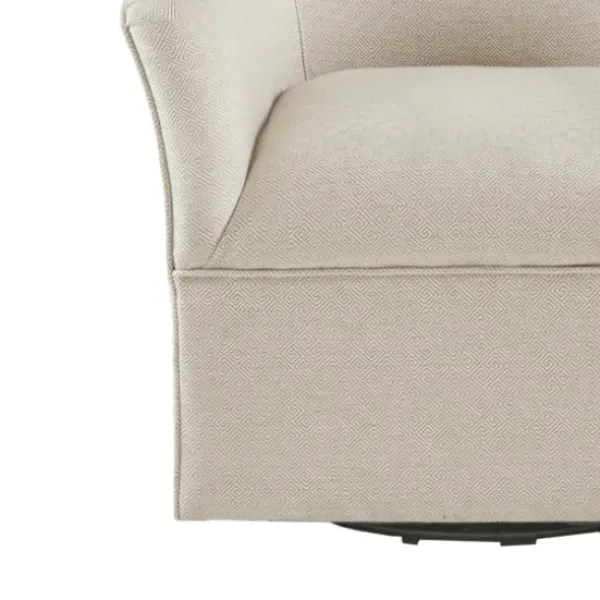 Accent Chairs-Kirkland's Home Upholstered Flared Arm Swivel Accent Chair Ivory