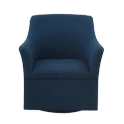 Accent Chairs-Kirkland's Home Upholstered Flared Arm Swivel Accent Chair Blue