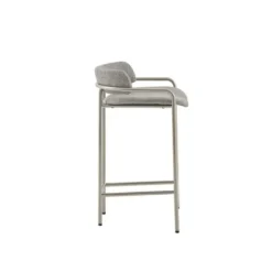Bar Stools & Counter Height Stools-Kirkland's Home Upholstered Low Back Counter Stool Gray