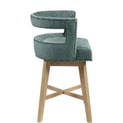 Bar Stools & Counter Height Stools-Kirkland's Home Upholstered Low Back Swivel Counter Stool Blue