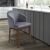 Bar Stools & Counter Height Stools-Kirkland's Home Upholstered Martha Stewart Counter Stool Gray