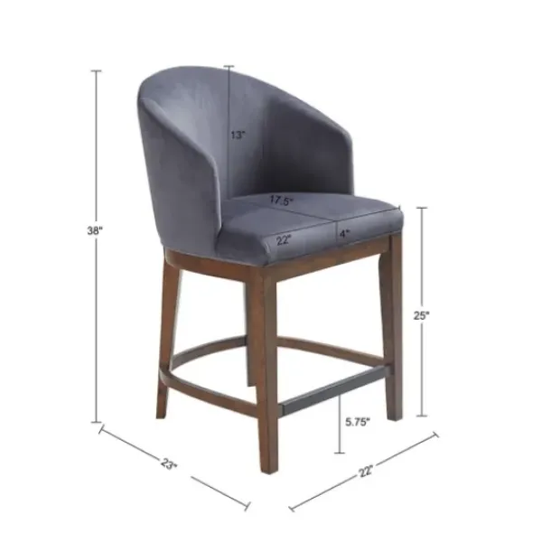 Bar Stools & Counter Height Stools-Kirkland's Home Upholstered Martha Stewart Counter Stool Gray