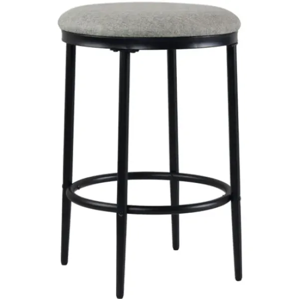 Bar Stools & Counter Height Stools-Kirkland's Home Upholstered Metal Counter Stool Gray