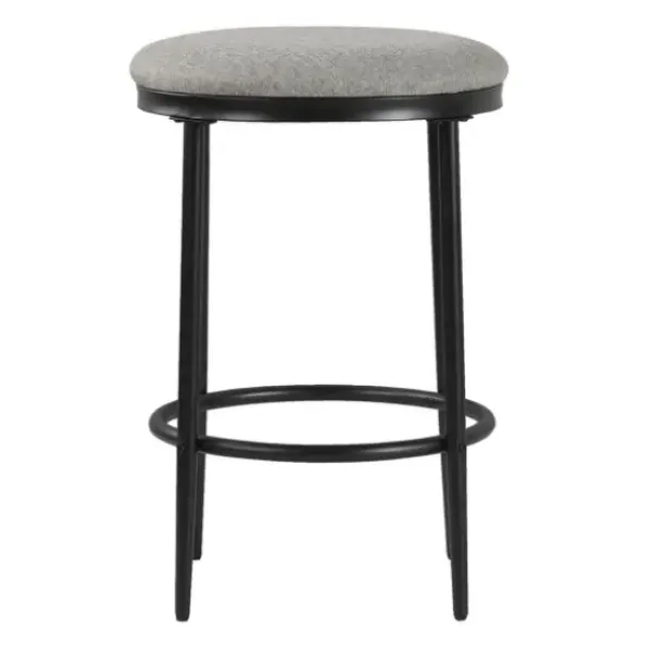 Bar Stools & Counter Height Stools-Kirkland's Home Upholstered Metal Counter Stool Gray