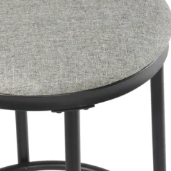 Bar Stools & Counter Height Stools-Kirkland's Home Upholstered Metal Counter Stool Gray