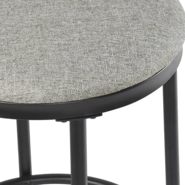 Bar Stools & Counter Height Stools-Kirkland's Home Upholstered Metal Counter Stool Gray