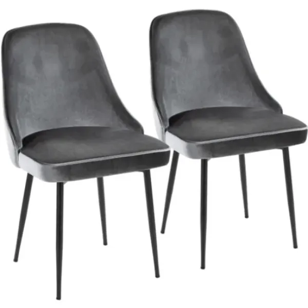 Dining Chairs-Kirkland's Home Upholstered Metal Dining Chairs, Set Of 2 Gray