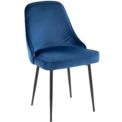 Dining Chairs-Kirkland's Home Upholstered Metal Dining Chairs, Set Of 2 Blue