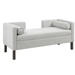 Benches & Ottomans-Kirkland's Home Upholstered Modern Split Back Bench Gray