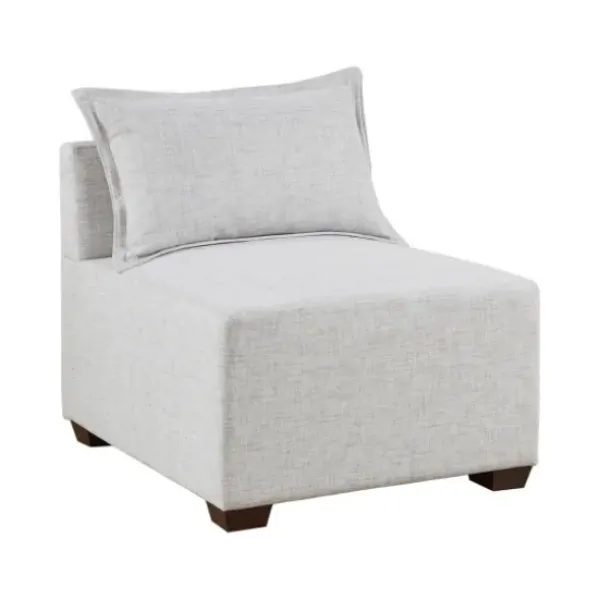 Sofas & Loveseats-Kirkland's Home Upholstered Modular Armless Accent Chair Ivory