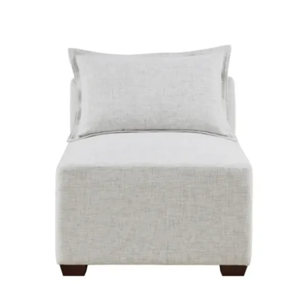 Sofas & Loveseats-Kirkland's Home Upholstered Modular Armless Accent Chair Ivory