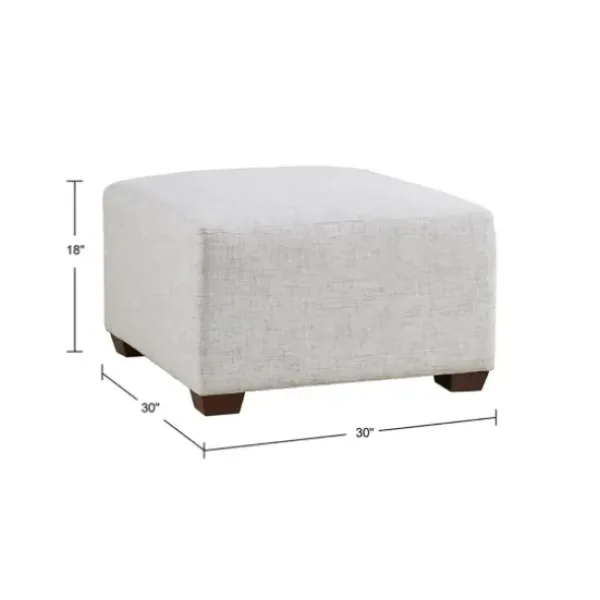 Sofas & Loveseats-Kirkland's Home Upholstered Modular Ottoman Ivory