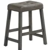 Bar Stools & Counter Height Stools-Kirkland's Home Upholstered Nailhead Counter Stools, Set Of 2 Gray