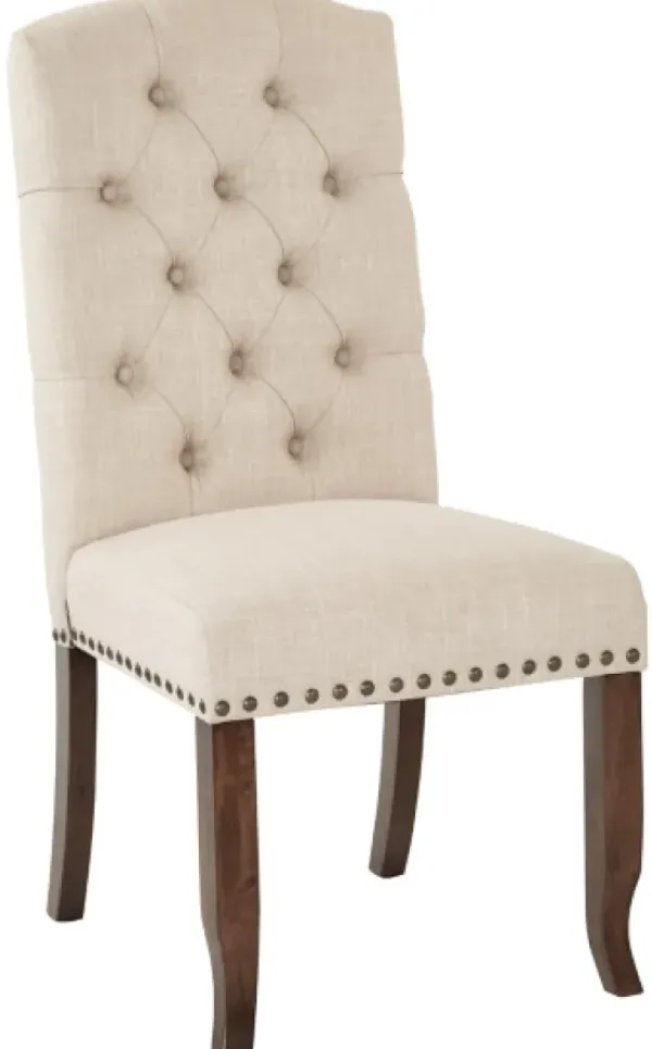 Dining Chairs-Kirkland's Home Upholstered Nailhead Trim Dining Chair Ivory