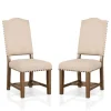 Dining Chairs-Kirkland's Home Upholstered Oak Wood Dining Chairs, Set Of 2 Tan