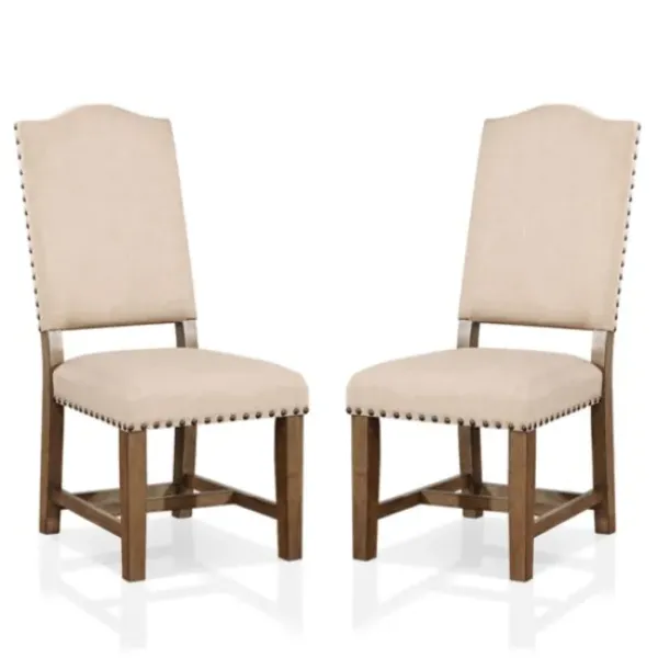 Dining Chairs-Kirkland's Home Upholstered Oak Wood Dining Chairs, Set Of 2 Tan