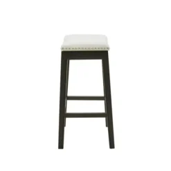 Bar Stools & Counter Height Stools-Kirkland's Home Upholstered Saddle Seat Counter Stool Ivory