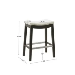 Bar Stools & Counter Height Stools-Kirkland's Home Upholstered Saddle Seat Counter Stool Ivory