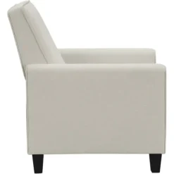 Accent Chairs-Kirkland's Home Upholstered Slim Push-Back Recliner Ivory