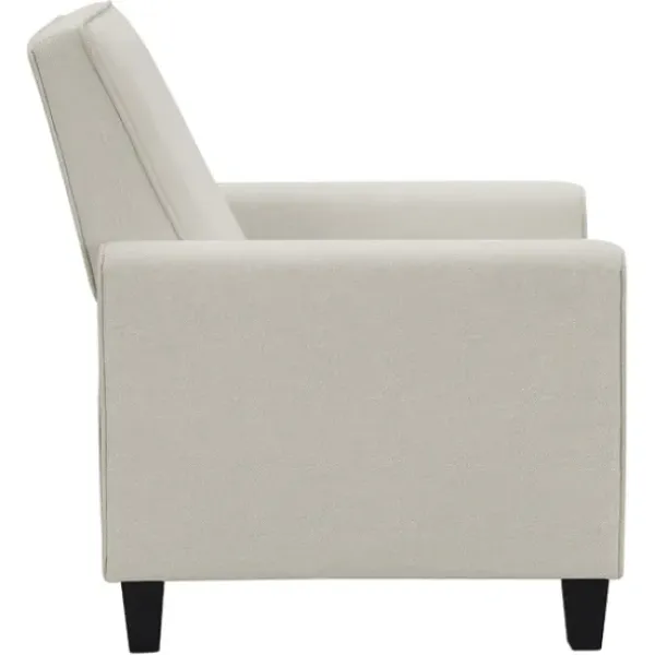 Accent Chairs-Kirkland's Home Upholstered Slim Push-Back Recliner Ivory