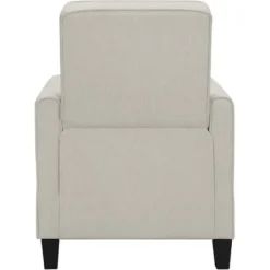 Accent Chairs-Kirkland's Home Upholstered Slim Push-Back Recliner Ivory