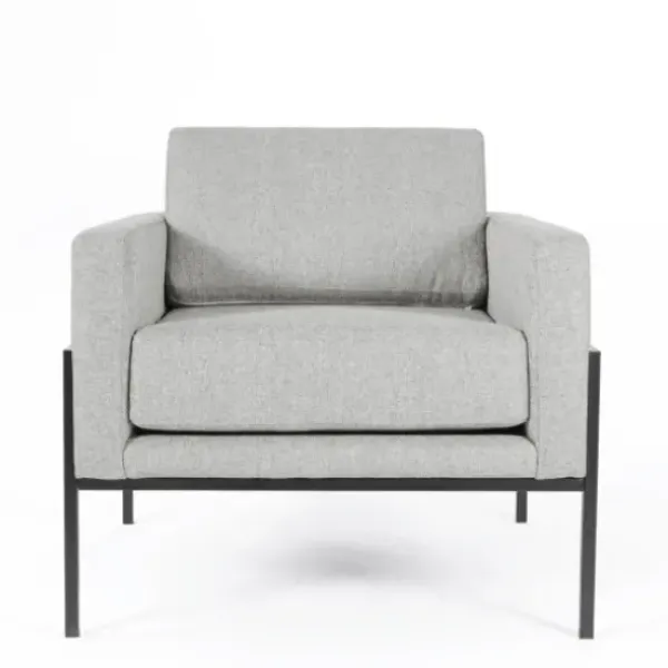 Accent Chairs-Kirkland's Home Upholstered Square Accent Chair Gray
