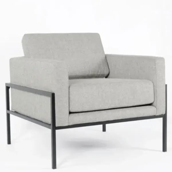 Accent Chairs-Kirkland's Home Upholstered Square Accent Chair Gray