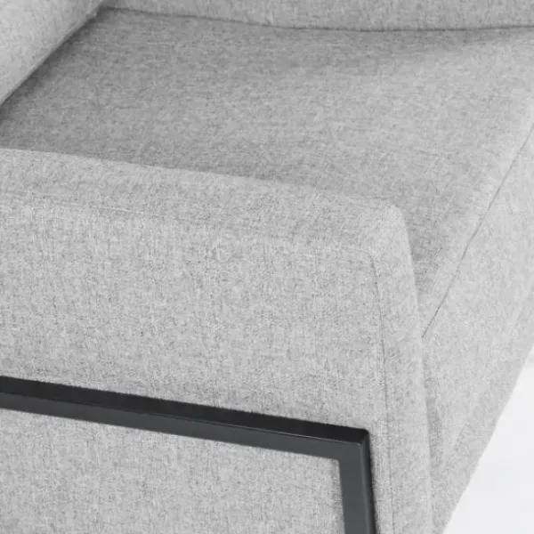Accent Chairs-Kirkland's Home Upholstered Square Accent Chair Gray