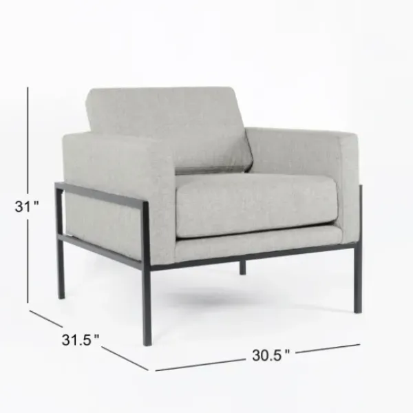 Accent Chairs-Kirkland's Home Upholstered Square Accent Chair Gray