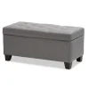 Benches & Ottomans-Kirkland's Home Upholstered Storage Ottoman Gray