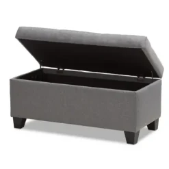 Benches & Ottomans-Kirkland's Home Upholstered Storage Ottoman Gray