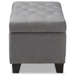 Benches & Ottomans-Kirkland's Home Upholstered Storage Ottoman Gray