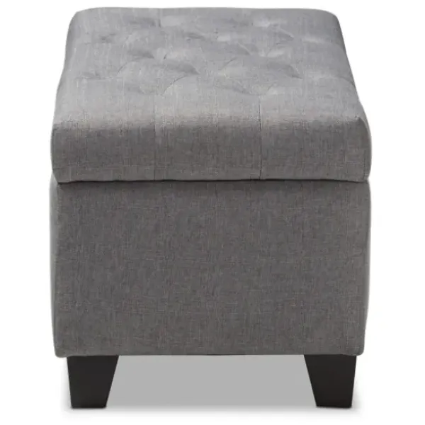 Benches & Ottomans-Kirkland's Home Upholstered Storage Ottoman Gray