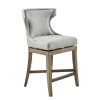 Bar Stools & Counter Height Stools-Kirkland's Home Upholstered Swivel Seat Counter Stool Gray
