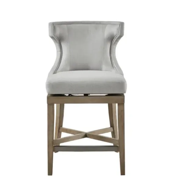 Bar Stools & Counter Height Stools-Kirkland's Home Upholstered Swivel Seat Counter Stool Gray