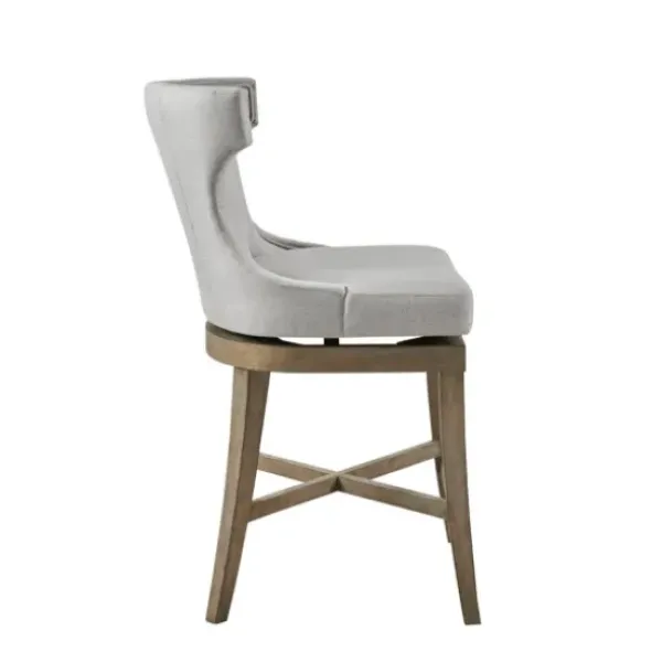 Bar Stools & Counter Height Stools-Kirkland's Home Upholstered Swivel Seat Counter Stool Gray