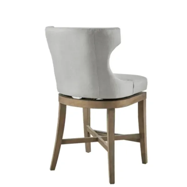 Bar Stools & Counter Height Stools-Kirkland's Home Upholstered Swivel Seat Counter Stool Gray