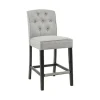 Bar Stools & Counter Height Stools-Kirkland's Home Upholstered Tufted Button Back Counter Stool Gray