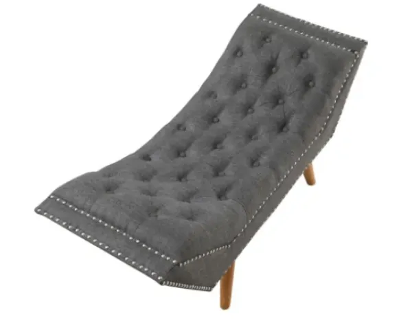 Benches & Ottomans-Kirkland's Home Upholstered Tufted Button Curved Bench Gray